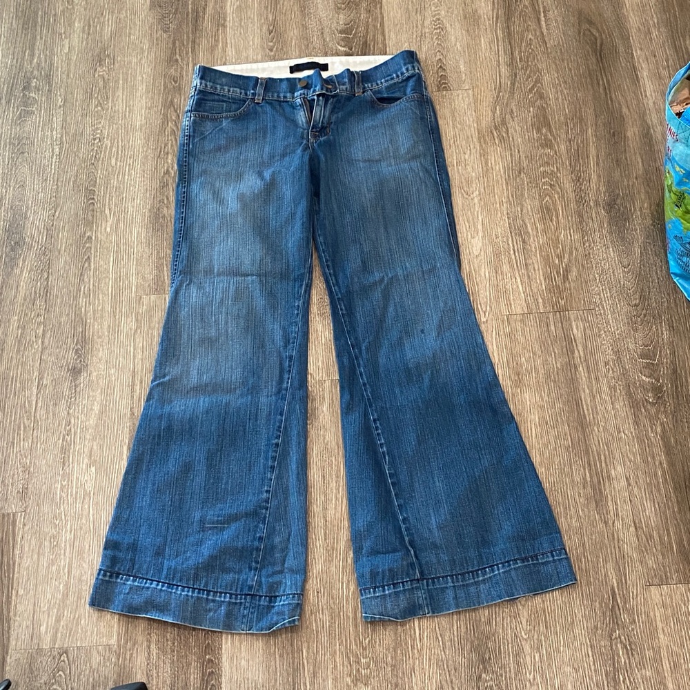 J Brand Dark Blue Wide Leg Flare Jeans